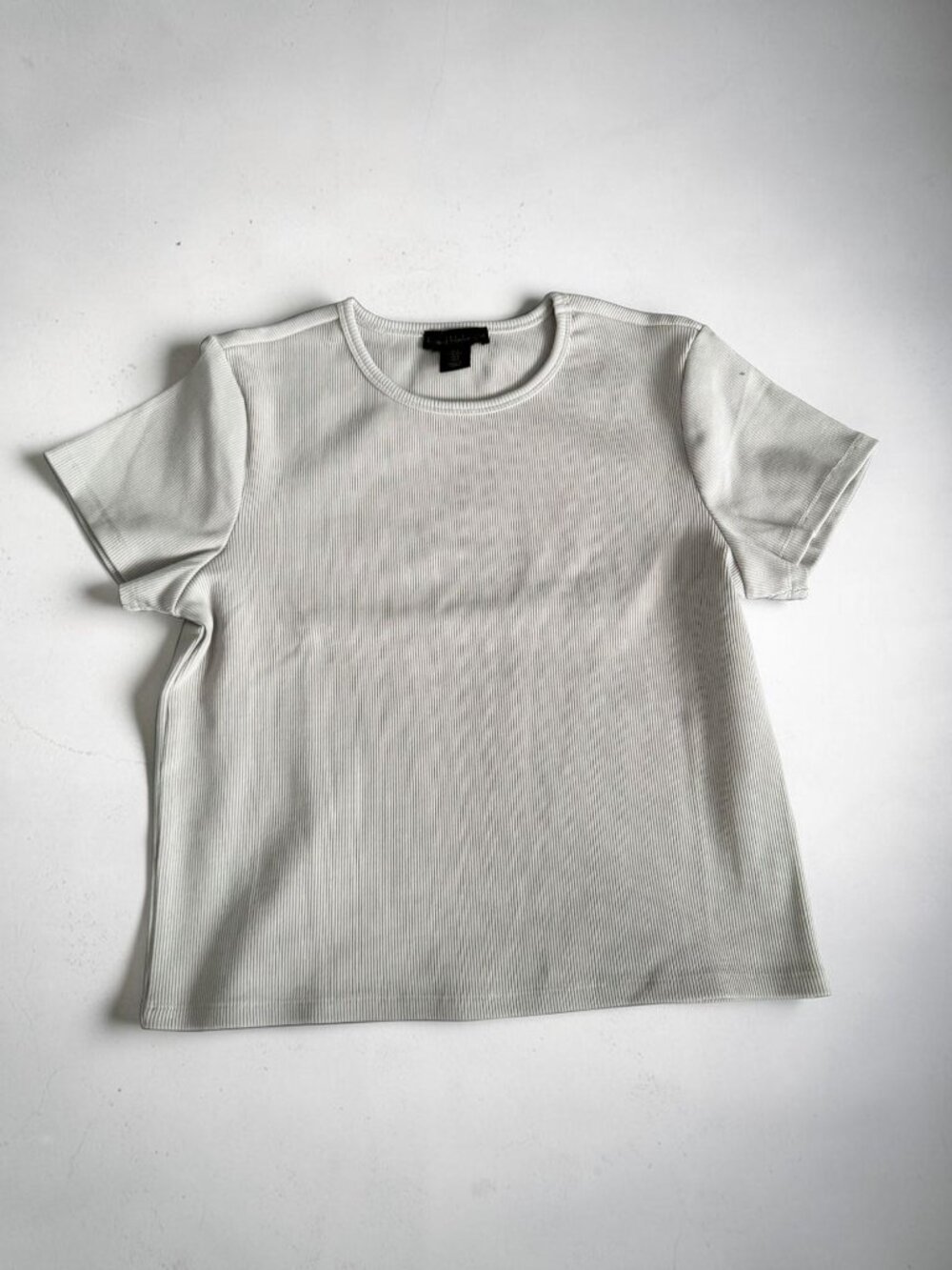 HOUSE OF HARLOW Gray Ribbed Basic T Shirt Size Large